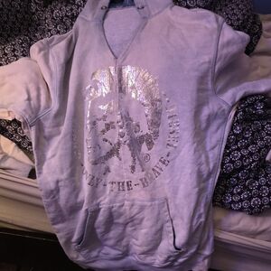 Diesel Mens Silver Graphic Hoodie